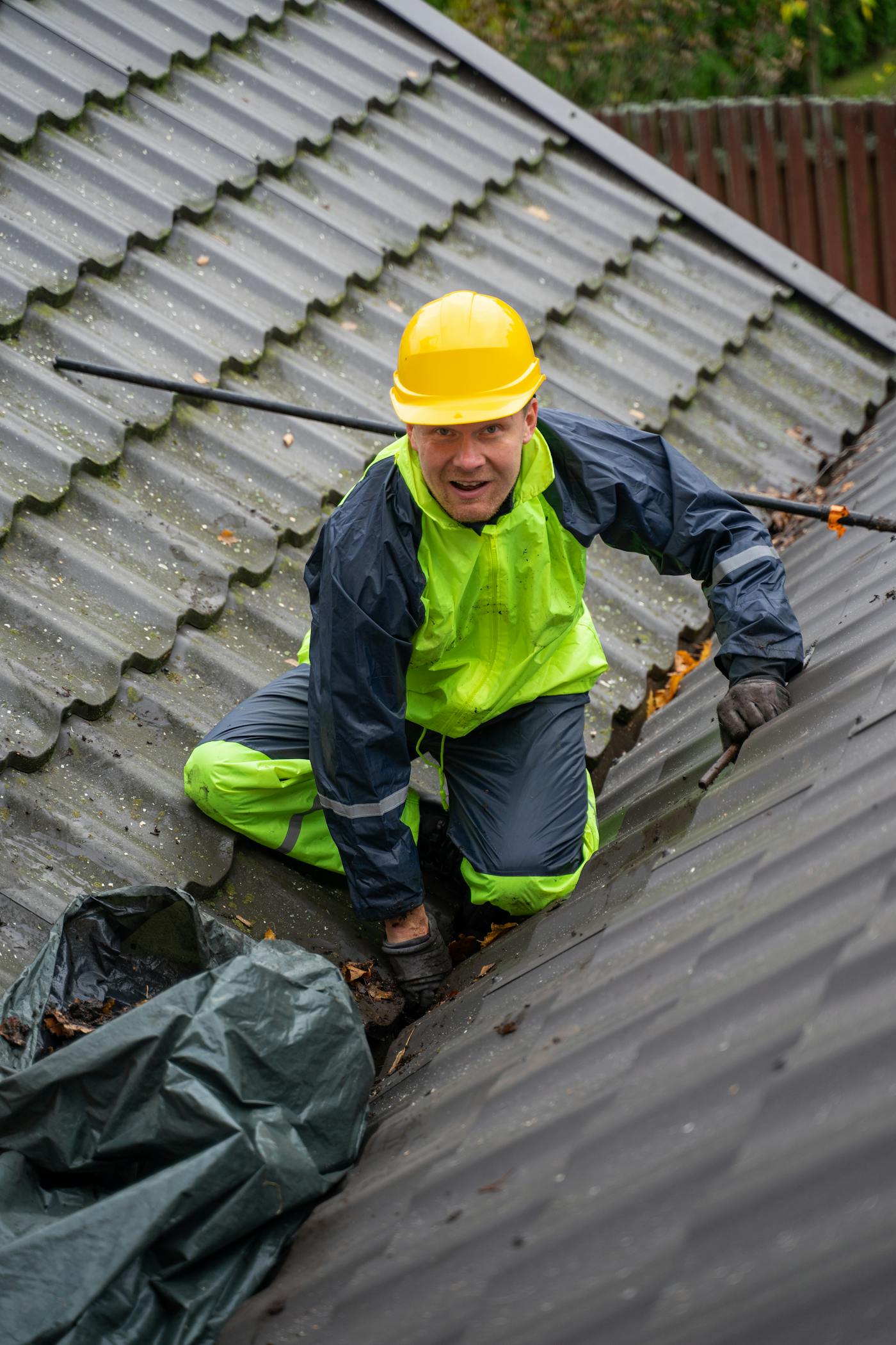 Roofing work in progress